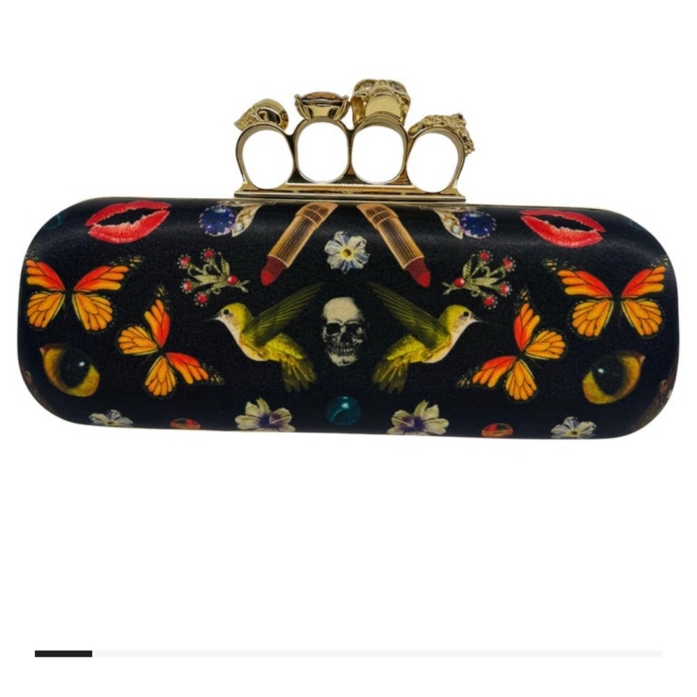 Designer Black Clutch with Gold Accents